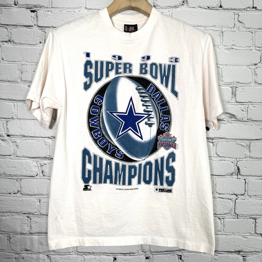 Vintage 1993 Dallas Cowboys Super Bowl XXVII Champions T-Shirt‎ L GIANT TAG